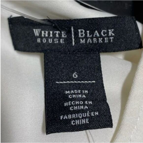 WHBM Womens White Solid Grommet Hem Shift Dress Size 6 NWT - Picture 4 of 7